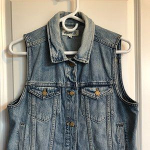 MADEWELL Women's Distressed Denim Vest / Size Large